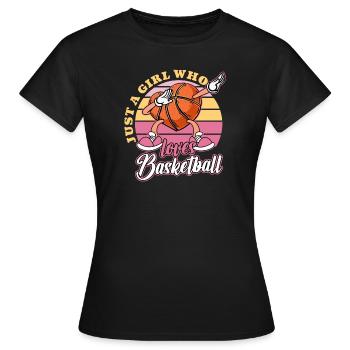 Juste une fille qui aime le basketball Idée cadeau - T-shirt Femme - noir - Devant - AI Model Female 172 dark (172cm)