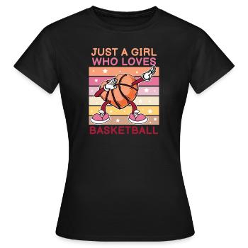 Juste une fille qui aime le basketball Idée cadeau - T-shirt Femme - noir - Devant - AI Model Female 172 dark (172cm)