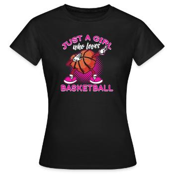 Juste une fille qui aime le basketball Idée cadeau - T-shirt Femme - noir - Devant - AI Model Female 172 dark (172cm)