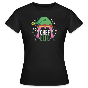 Weihnachten Humor Lustig Chef Elfe - Frauen T-Shirt - Schwarz - Vorne - AI Model Female 172 dark (172cm)