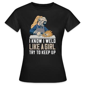 Welder Mama for welders and - Women's T-Shirt - black - Front - AI Model Female 172 dark (172cm)