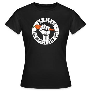 Go Vegan and nobody gets hurt - Veganer-Tierrecht - Frauen T-Shirt - Schwarz - Vorne - AI Model Female 172 dark (172cm)