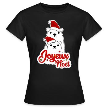 Joyeux Noel Noël fêter noël - T-shirt Femme - noir - Devant - AI Model Female 172 dark (172cm)