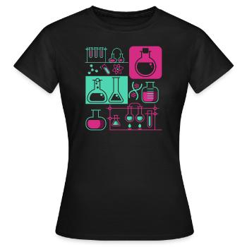 Chimie laboratoire recherche chimiste science - T-shirt Femme - noir - Devant - AI Model Female 172 dark (172cm)