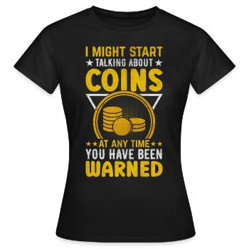 Pièces de collection Pièces d’argent Pièces d’or - T-shirt Femme - noir - Devant - AI Model Female 172 dark (172cm)