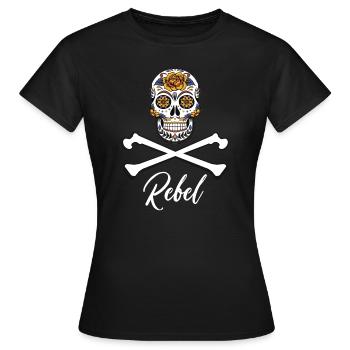 Skull Rebel 2 - Frauen T-Shirt - Schwarz - Vorne - AI Model Female 172 dark (172cm)