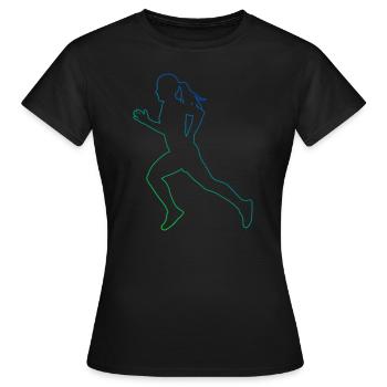 Course de jogging Hommes Femmes Course de fond - T-shirt Femme - noir - Devant - AI Model Female 172 dark (172cm)
