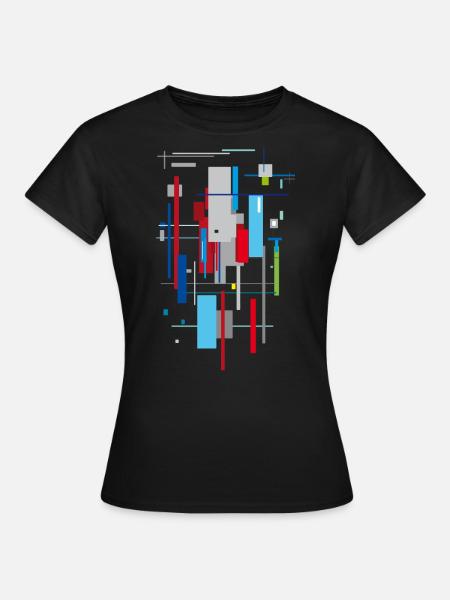 Motif Bauhaus abstrait - Dame-T-shirt - sort