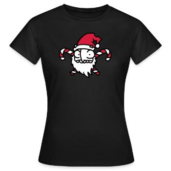 Weihnachtsmann Zuckerstange 3 - Frauen T-Shirt - Schwarz - Vorne - AI Model Female 172 dark (172cm)