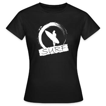 Surfergirl - Frauen T-Shirt - Schwarz - Vorne - AI Model Female 172 dark (172cm)