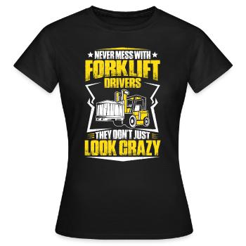 Conducteur de chariot élévateur élévateur - T-shirt Femme - noir - Devant - AI Model Female 172 dark (172cm)