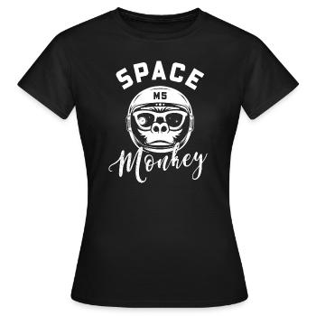 Space Monkey - T-shirt Femme - noir - Devant - AI Model Female 172 dark (172cm)