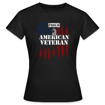 Fier vétéran américain - Vétéran - T-shirt Femme - noir - Devant - AI Model Female 172 dark (172cm)