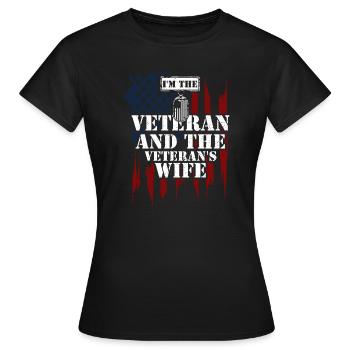 Je suis le vétéran et le vétéran'... - T-shirt Femme - noir - Devant - AI Model Female 172 dark (172cm)