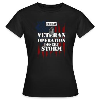 Combat Veteran Operation Desert... - Frauen T-Shirt - Schwarz - Vorne - AI Model Female 172 dark (172cm)