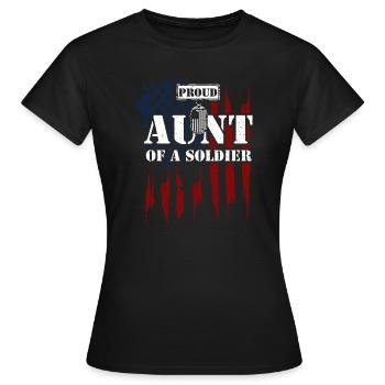 Proud Aunt Of A Soldier - Veteran - Women's T-Shirt - black - Front - AI Model Female 172 dark (172cm)