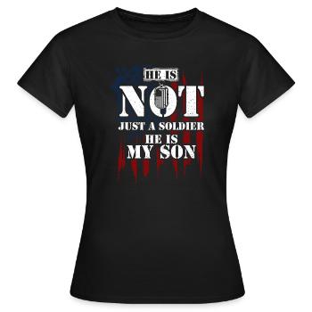 He Is Not Just A Soldier He Is M... - Women's T-Shirt - black - Front - AI Model Female 172 dark (172cm)