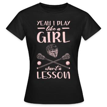 Lacrosse Spieler - Frauen T-Shirt - Schwarz - Vorne - AI Model Female 172 dark (172cm)