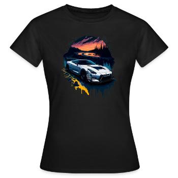 Sportwagen - Frauen T-Shirt - Schwarz - Vorne - AI Model Female 172 dark (172cm)
