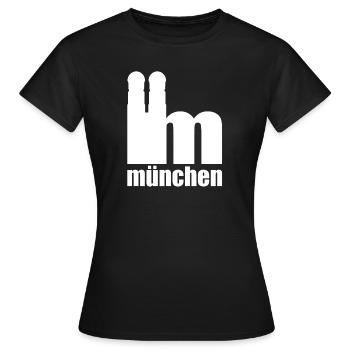 Servus - Gruß aus München - Frauenkirche - Frauen T-Shirt - Schwarz - Vorne - AI Model Female 172 dark (172cm)