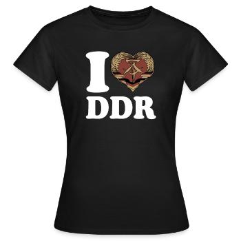 J’aime DDR - Coeur - Ostalgie - T-shirt Femme - noir - Devant - AI Model Female 172 dark (172cm)