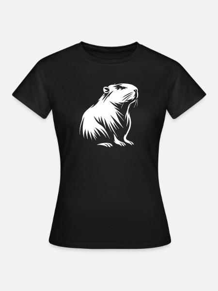 Capibara - Het Silhouet van de tekening - Vrouwen T-shirt - zwart