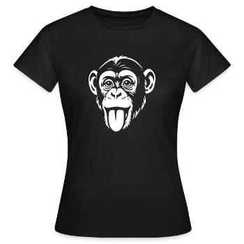 Monkey - Chimpanzee - Monkey Face - Costume - Women's T-Shirt - black - Front - AI Model Female 172 dark (172cm)