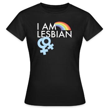 Je suis lesbienne - T-shirt Femme - noir - Devant - AI Model Female 172 dark (172cm)