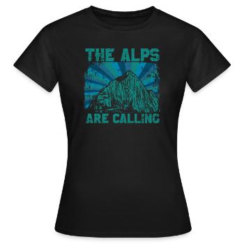 Die Alpen rufen - Frauen T-Shirt - Schwarz - Vorne - AI Model Female 172 dark (172cm)