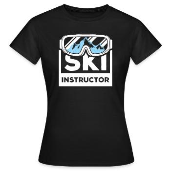 Skilehrer Wintersport - Frauen T-Shirt - Schwarz - Vorne - AI Model Female 172 dark (172cm)