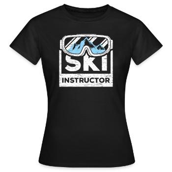 Skilehrer - Frauen T-Shirt - Schwarz - Vorne - AI Model Female 172 dark (172cm)