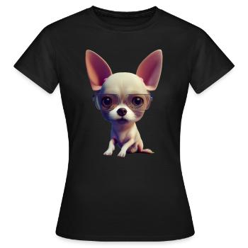 Chihuahua Chien - Chihuahua - T-shirt Femme - noir - Devant - AI Model Female 172 dark (172cm)