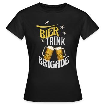 Bier Trink Brigade Biertrinker Männerabend - Frauen T-Shirt - Schwarz - Vorne - AI Model Female 172 dark (172cm)