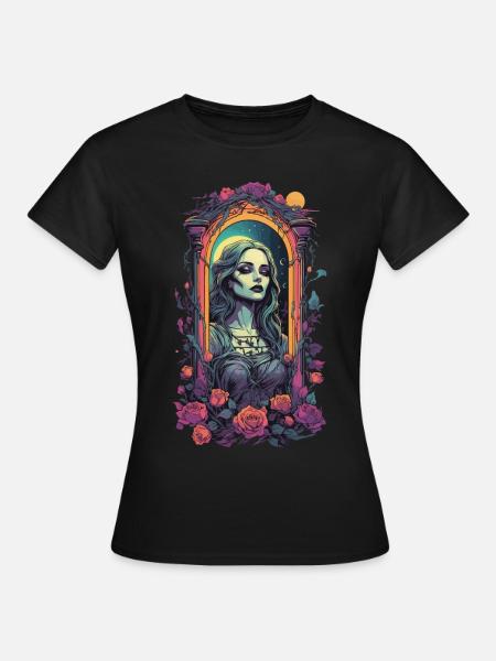Viktorianische Gothic Aesthetic Retro Girl - Frauen T-Shirt - Schwarz