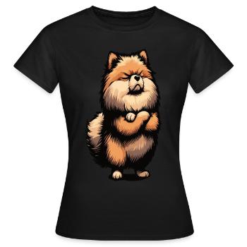 Spitz nain de Poméranie Spitz Porte-Spitz nain Spitz - T-shirt Femme - noir - Devant - AI Model Female 172 dark (172cm)