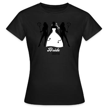 JGA - Bride security - Bride - Team - Teufel 2C - Women's T-Shirt - black - Front - AI Model Female 172 dark (172cm)