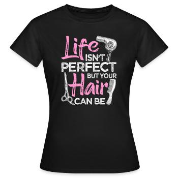 Salon de coiffure Salon de coiffure Salon de coiffure Salon de coiffure Coupe de cheveux Cheveux - T-shirt Femme - noir - Devant - AI Model Female 172 dark (172cm)