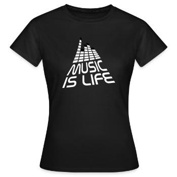 music is life 3d I EN - Women's T-Shirt - black - Front - AI Model Female 172 dark (172cm)