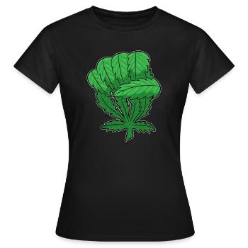 Weed Fist | Cannabis Marijuana THC CBD - Women's T-Shirt - black - Front - AI Model Female 172 dark (172cm)