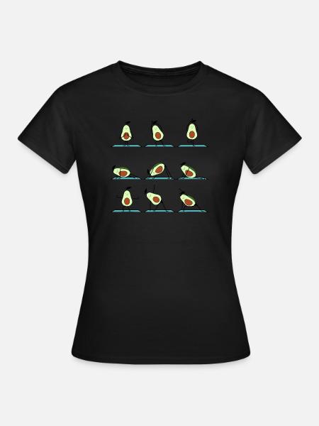 Yogacado - Avocado die Yoga macht Gymnastik im Gym - Frauen T-Shirt - Schwarz