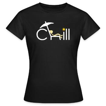 Chill - Frauen T-Shirt - Schwarz - Vorne - AI Model Female 172 dark (172cm)