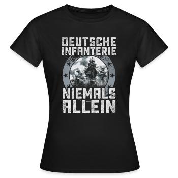 Soldat Bundeswehr Infanterie Militär - Frauen T-Shirt - Schwarz - Vorne - AI Model Female 172 dark (172cm)