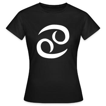 Signe du zodiaque Cancer - Symbole du signe du zodiaque - T-shirt Femme - noir - Devant - AI Model Female 172 dark (172cm)