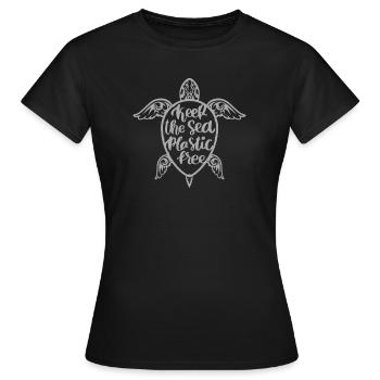 Nachhaltigkeit - Frauen T-Shirt - Schwarz - Vorne - AI Model Female 172 dark (172cm)