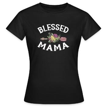blessed mama - Frauen T-Shirt - Schwarz - Vorne - AI Model Female 172 dark (172cm)