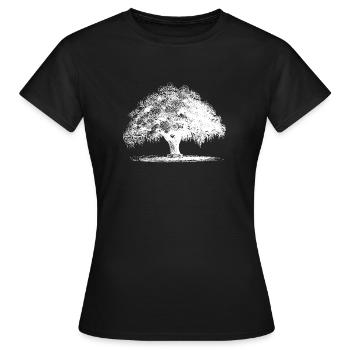 Baum - Frauen T-Shirt - Schwarz - Vorne - AI Model Female 172 dark (172cm)