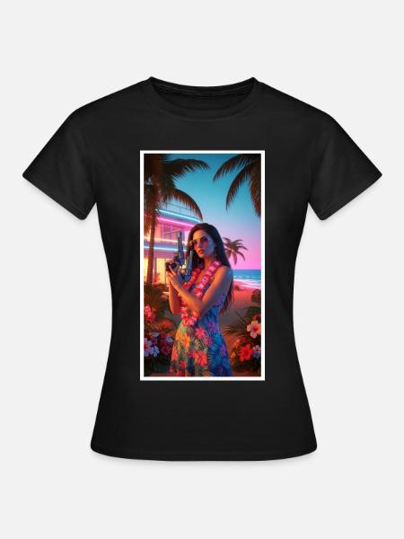 Sommerliche Vibes - Frauen T-Shirt - Schwarz