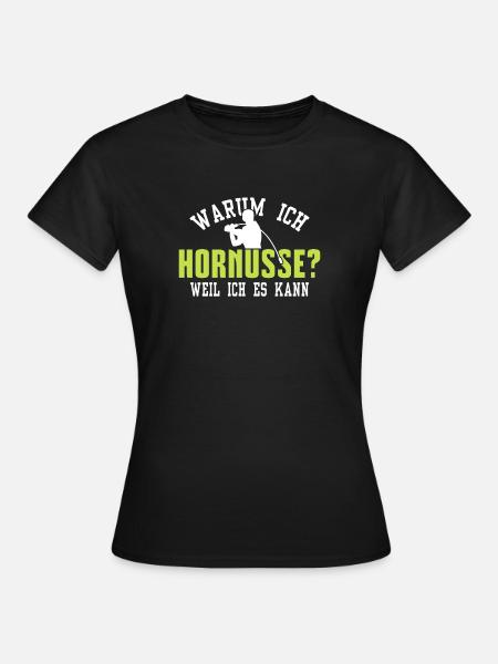 Warum ich Hornusse - Frauen T-Shirt - Schwarz