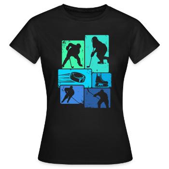 Eishockey Retro Hockey Eishockeyspieler - Frauen T-Shirt - Schwarz - Vorne - AI Model Female 172 dark (172cm)