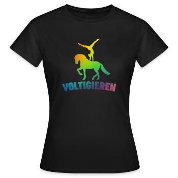 Voltigieren - Frauen T-Shirt - Schwarz - Vorne - AI Model Female 172 dark (172cm)